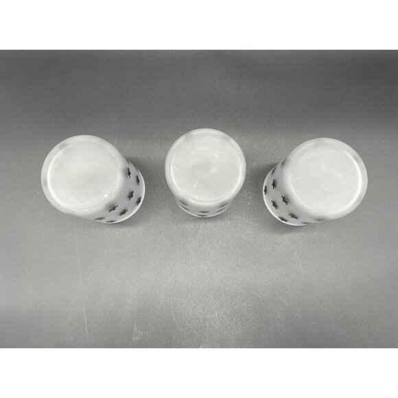 Cocktail Glasses Frosted White Black Lowball Rocks Water Tumblers Stars Bar Mod - Picture 4 of 7